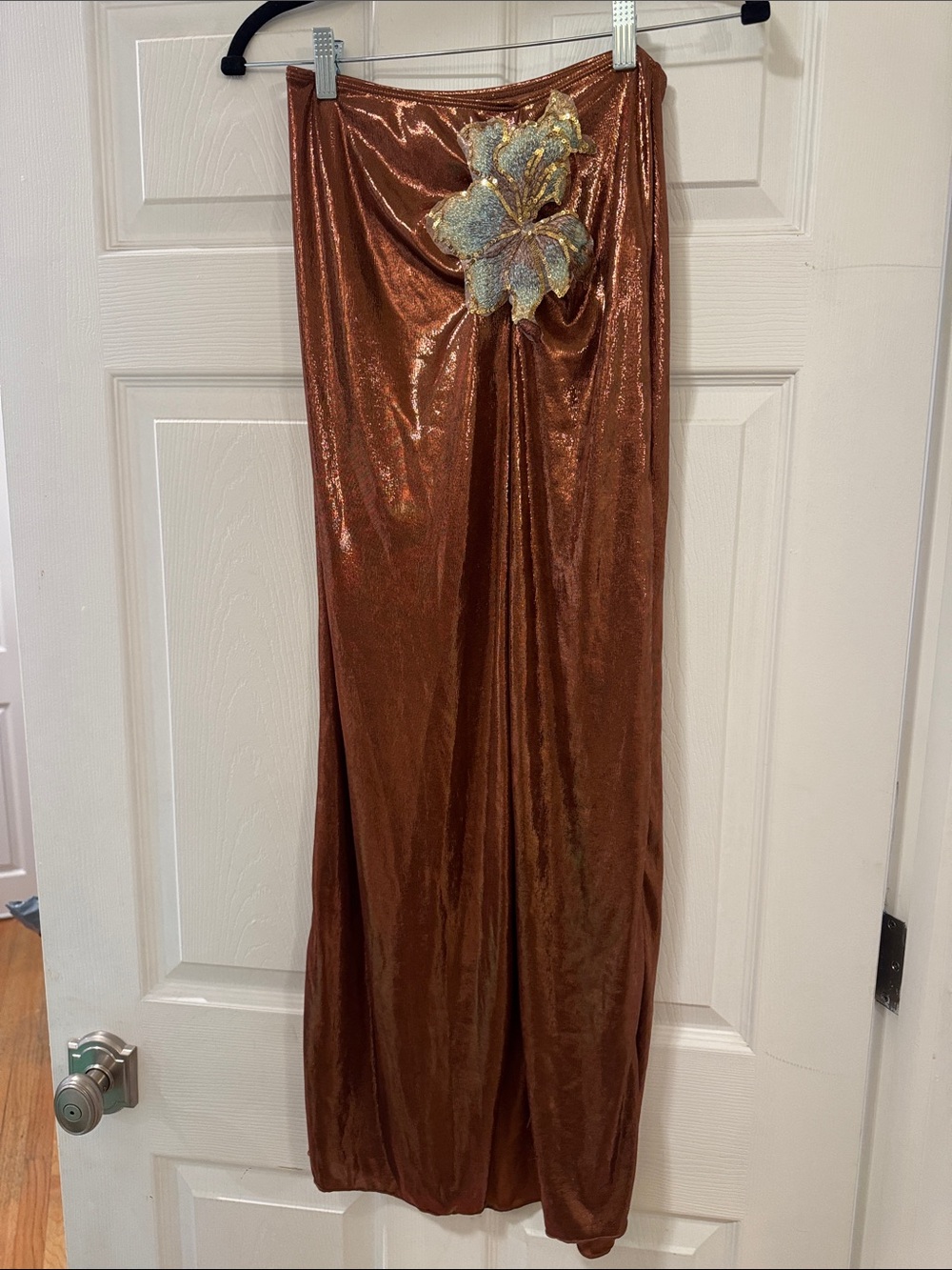 Copper Sequin Floral Accent Decorative cover up